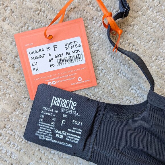 NWT Black Panache Power Wired Sports Bra (5021) - 30F - Picture 3 of 6